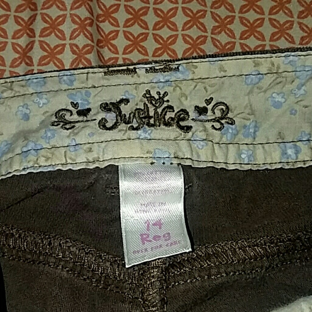 🍫🍪 Size 14; Corduroy Brown Kid's Jeans - Picture 2 of 3